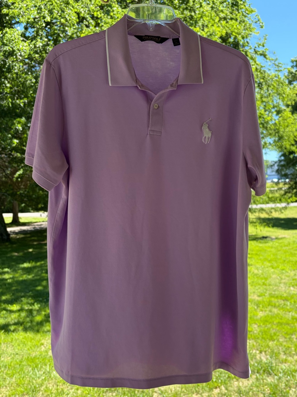Polo Golf Ralph Lauren Pro Fit Light Purple Under Collar POLO Spelled Out XXL